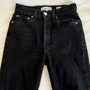 Re/Done Black High-Rise Skinny Jeans | Size 24